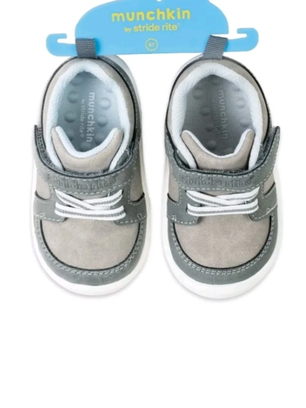 Munchkin Gray and White Miller Toddler Sneakers